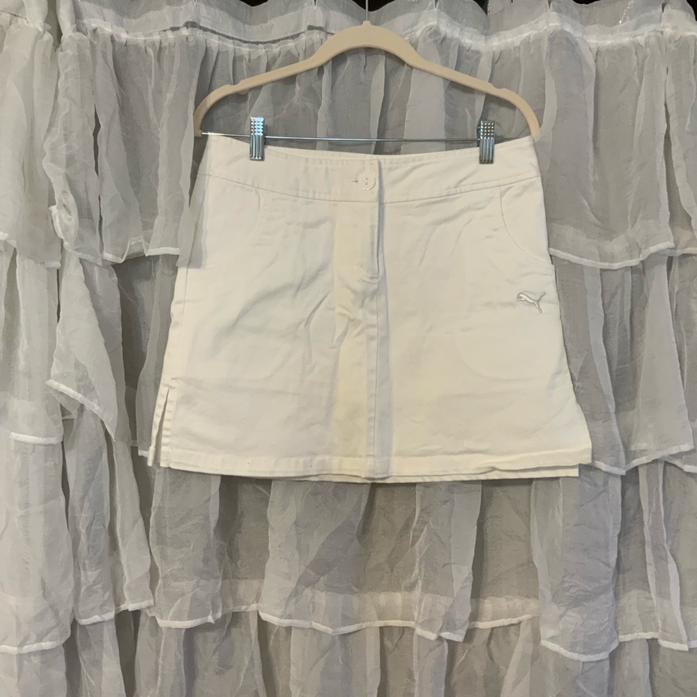 Puma white tennis/golf denim skort.